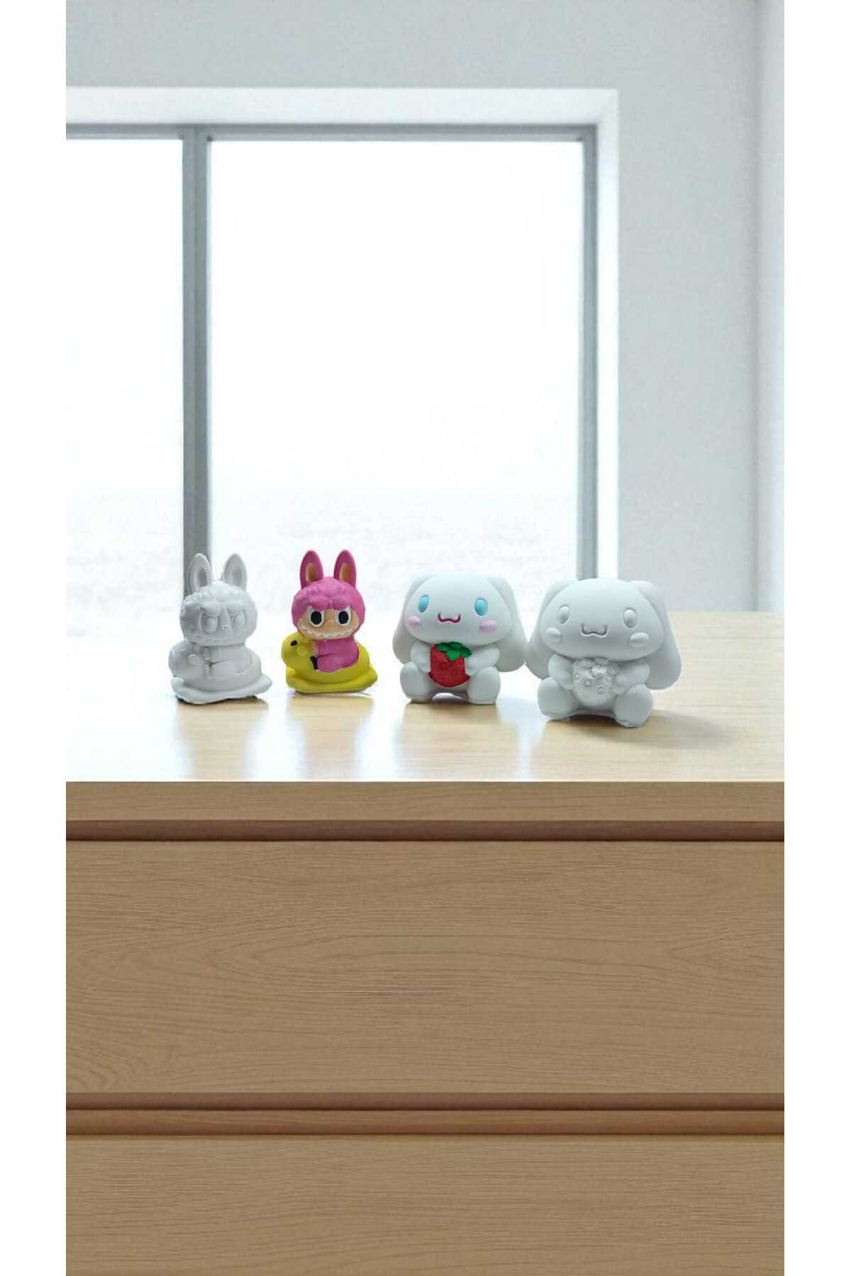 Labubu ve Cinnamorroll XXL Taş Boyama Figür Çocuk Gelişimi Anne Çocuk Etkinlik Taş boyama seti