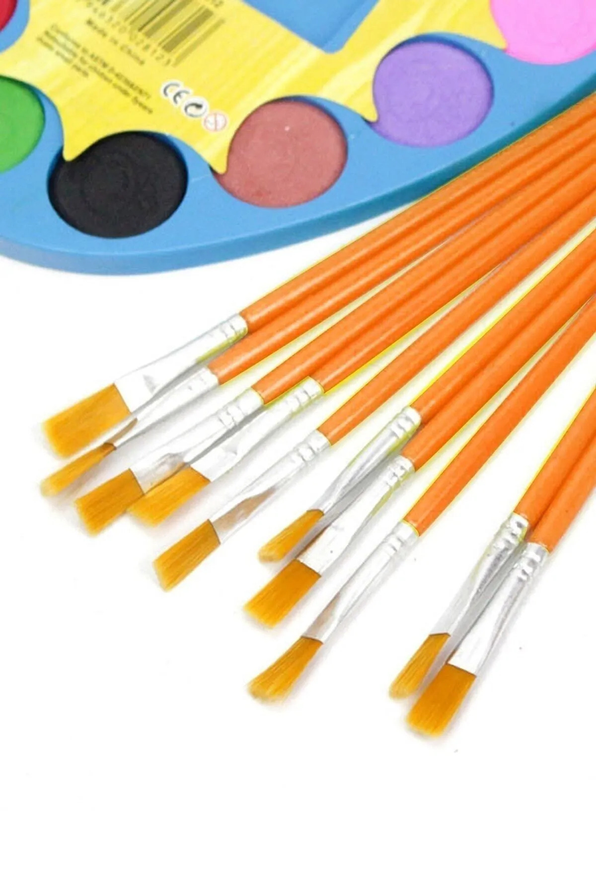 10 Adet Fırça Akrilik Boya Guaj Boya Parmak Boya Sulu Boya Yağlı Boya Fırçası