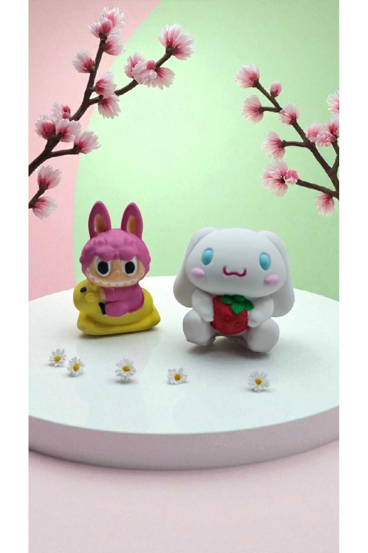 Labubu ve Cinnamorroll XXL Taş Boyama Figür Çocuk Gelişimi Anne Çocuk Etkinlik Taş boyama seti